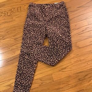 Ann Taylor size 14 "the skinny" highest rise.  Corduroy cheetah print NWT